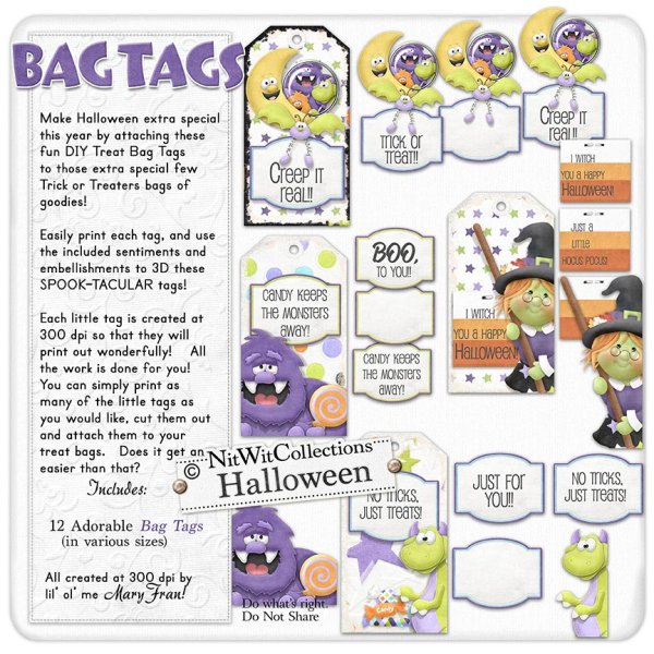 (image for) Halloween Treat Bag Tags