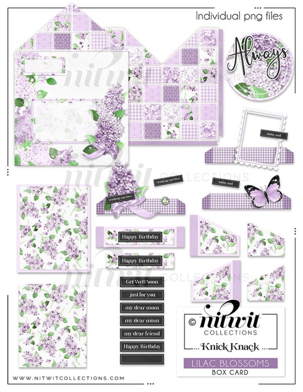 (image for) Knick Knack - Box Card - Lilac Blossoms