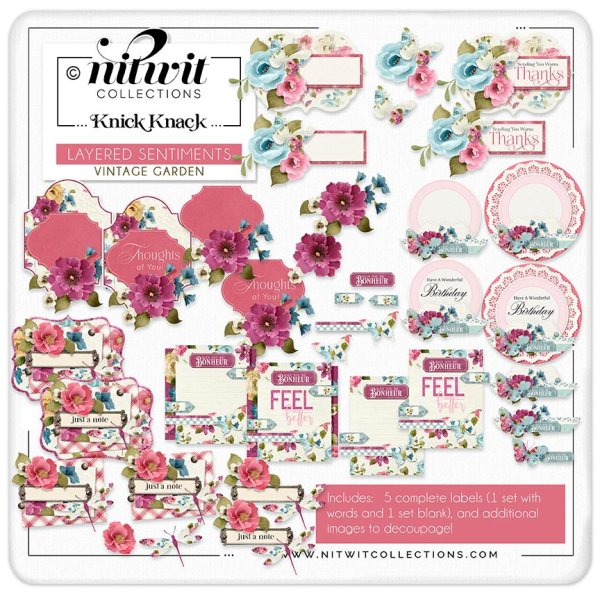 (image for) Knick Knack - Layered Sentiments - Vintage Garden