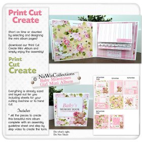 (image for) PCC - Baby Milestones Girl Scrapbook Mini Album Kit