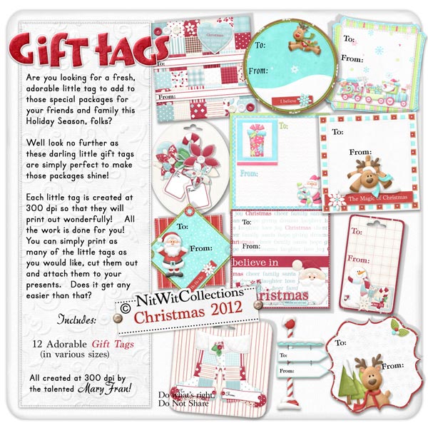 Gift Tags - Christmas 2012