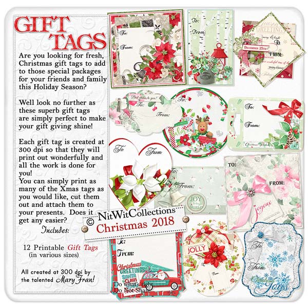 (image for) Gift Tags - Christmas 2018