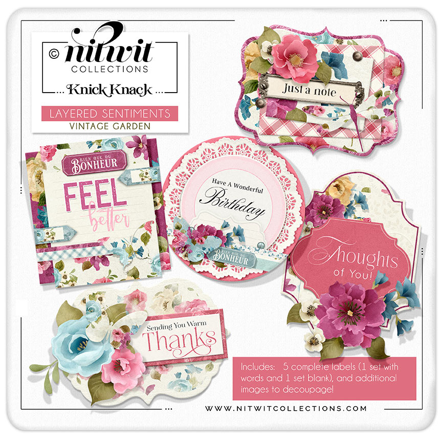 (image for) Knick Knack - Layered Sentiments - Vintage Garden