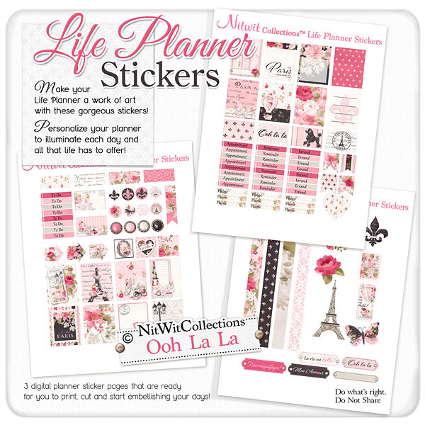 Ooh La La Collection - Life Planner Stickers - Click Image to Close