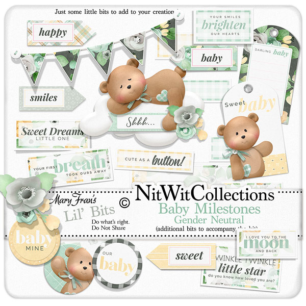 (image for) Lil Bits - Baby Milestones Gender Neutral