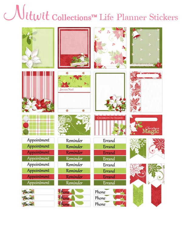 (image for) Christmas Linen - Life Planner Stickers