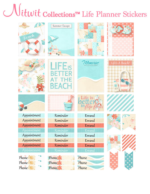 (image for) Sun Kissed - Life Planner Stickers
